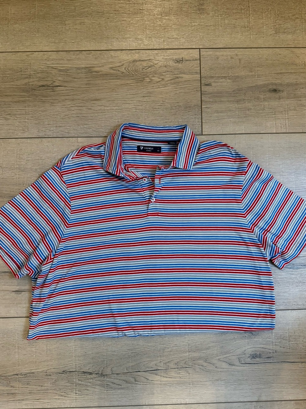 Daniel Cremieux Red, Blue & White Striped Polo
